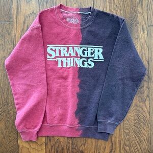 Two-Tone Sweatshirt- Red and Purple Stranger Things